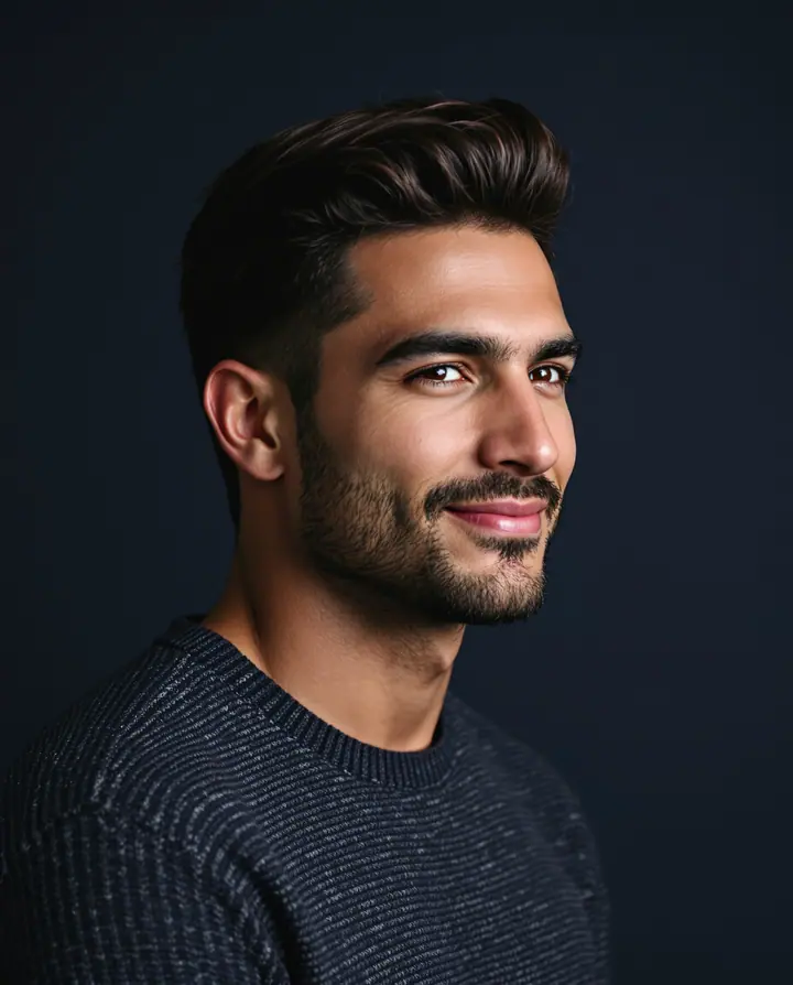 Hombre con cabello natural y abundante